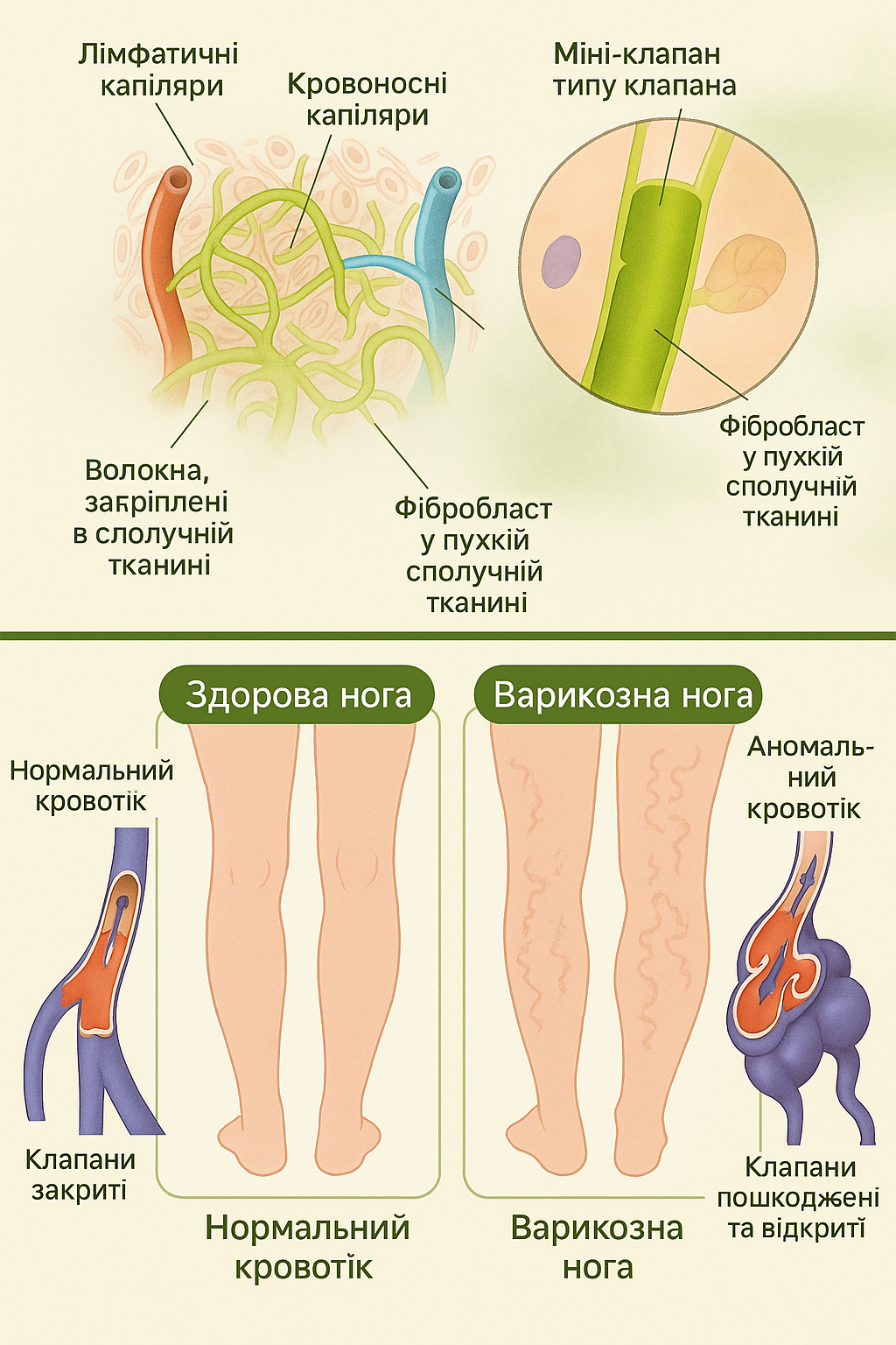 схема вен і варикозу